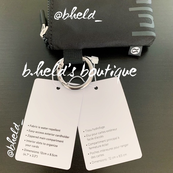 lululemon Clippable Card Pouch Wallet in Black OS Brand New NWT - Picture 5 of 12